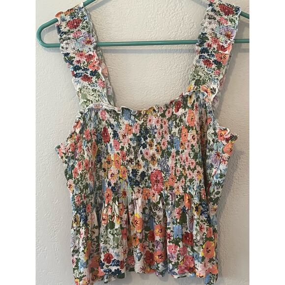 Anthropologie Conditions Apply Women's Smocked Babydoll Tank Size Large - Picture 3 of 8